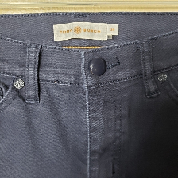 Tory Burch Stretch Slim Fit Straight Leg Jeans-Size 24 - Picture 2 of 9